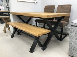 Delta Small Dining Table & Dining Bench & 2 Dining Chairs