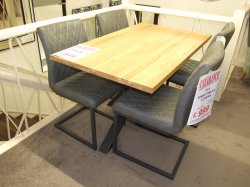 Delta Compact Dining Table & 4 CH22-GR Dining Chairs