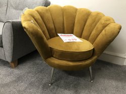 Mustard Velvet Petal Accent Chair