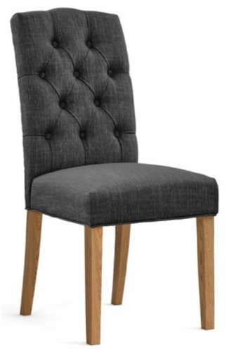 Holbrook Charcoal Button Back Upholstered Chair