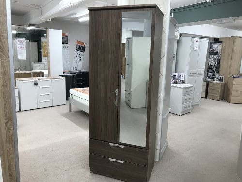 Welcome Camden 2'6'' Tall 2 Drawer Mirror Wardrobe