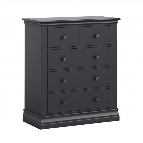 Bordeaux 2 over 3 Chest of Drawers - Charcoal
