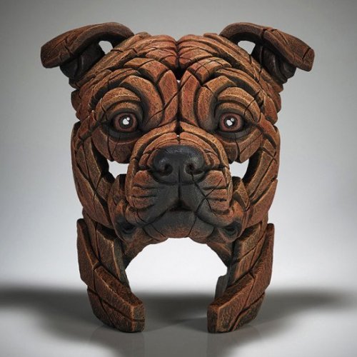 Staffordshire Bull Terrier Bust Red