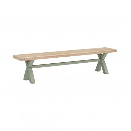 Holbrook Sage Cross Dining Bench with Cushion