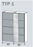 Miramar 181cm Sliding Mirror 2 Door Robe (Type 1 Door)