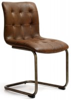 Industrial Button Back Dining Chair