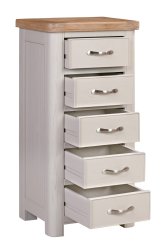 Dundee Oban Painted Tall Chest 5 Drawers