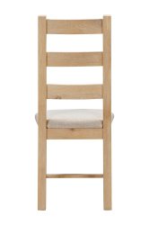 Dundee Glencoe Oak Pair of Ladderback Chairs with Fabric Seat