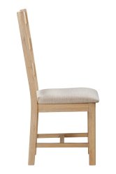Dundee Glencoe Oak Pair of Ladderback Chairs with Fabric Seat