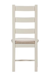 Dundee Glencoe Painted Pair of Ladderback Chairs with Fabric Seat