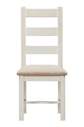 Dundee Glencoe Painted Pair of Ladderback Chairs with Fabric Seat