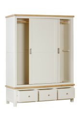 Dundee Glencoe Painted Large Robe with 2 Sliding Doors & 3 Drawers