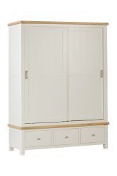 Dundee Glencoe Painted Large Robe with 2 Sliding Doors & 3 Drawers