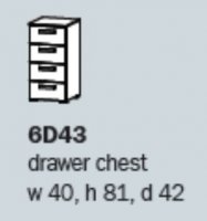 Rivera 6D43 4 Drawer Narrow Chest ASSEMBLED
