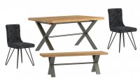 Delta Small Dining Table, Bench & Two Chairs.