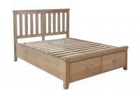 Coniston Bed with Wooden Headboard and Drawer Footboard Set