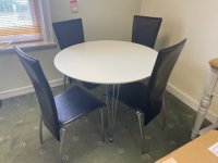 Lene White Dining Table & 4 Chairs