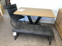 LUCERNE DINING TABLE, BENCH AND 2 CHAIRS