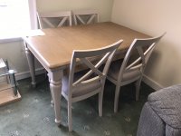 TRINIDAD EXTENDING DINING TABLE AND 4 DINING CHAIRS