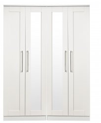 Welcome York  Tall 4 Door Centre Mirror Wardrobe