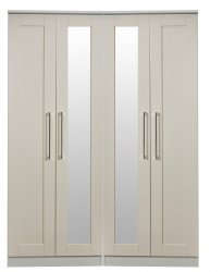 Welcome York  Tall 4 Door Centre Mirror Wardrobe