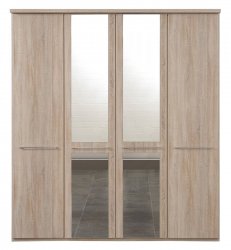 Dakar 2 4 Door Wardrobe with Cornice & Doors in Carcase Colour