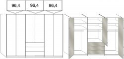 Loft 6 Door, 3 Drawer Bi-Fold Functional Wardrobe