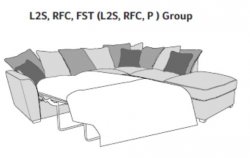 Waterford Corner Group with sofabed (Pillow back) L2S,RFC,P