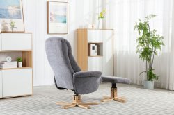 Newcastle Swivel Recliner & Footstool in Leather