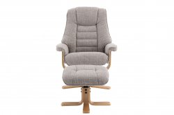 Porto Recliner Swivel Chair & Stool in Fabric