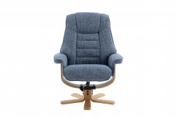 Porto Recliner Swivel Chair & Stool in Fabric