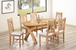 Dundee Oban 180/230cm Oval Cross Leg Dining Table