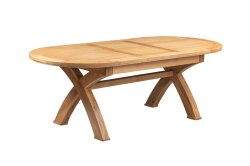 Dundee Oban 180/230cm Oval Cross Leg Dining Table
