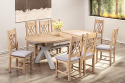 Dundee Oban Painted180/230cm Oval Cross Leg Dining Table