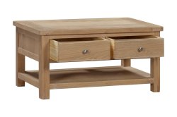Dundee Glencoe Oak Coffee Table with 2 Drawers