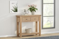 Dundee Glencoe Oak Console Table with 2 Drawers