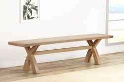 Dundee Glencoe Oak Cross Leg Bench