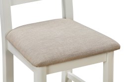 Dundee Glencoe Painted Pair of Ladderback Chairs with Fabric Seat