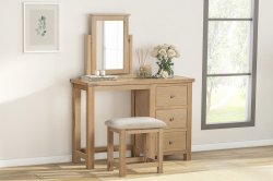 Dundee Glencoe Oak Dressing Table Set