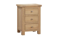Dundee Glencoe Oak 3 Drawer Bedside