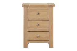 Dundee Glencoe Oak 3 Drawer Bedside