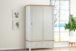 Dundee Glencoe Painted Double Robe with 2 Sliding Doors & 2 Drawers