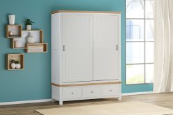 Dundee Glencoe Painted Large Robe with 2 Sliding Doors & 3 Drawers