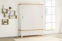 Dundee Glencoe Painted Large Robe with 2 Sliding Doors & 3 Drawers