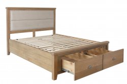 Coniston Bed with Fabric Headboard and Drawer Footboard Set