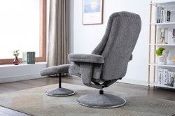 Dawson Swivel Chair & Stool in Fabric