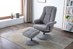 Dawson Swivel Chair & Stool in Fabric