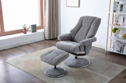 Dawson Swivel Chair & Stool in Fabric