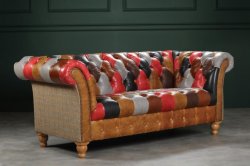 Prestbury Leather Patchwork 2 Seater Sofa