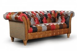 Prestbury Leather Patchwork 2 Seater Sofa